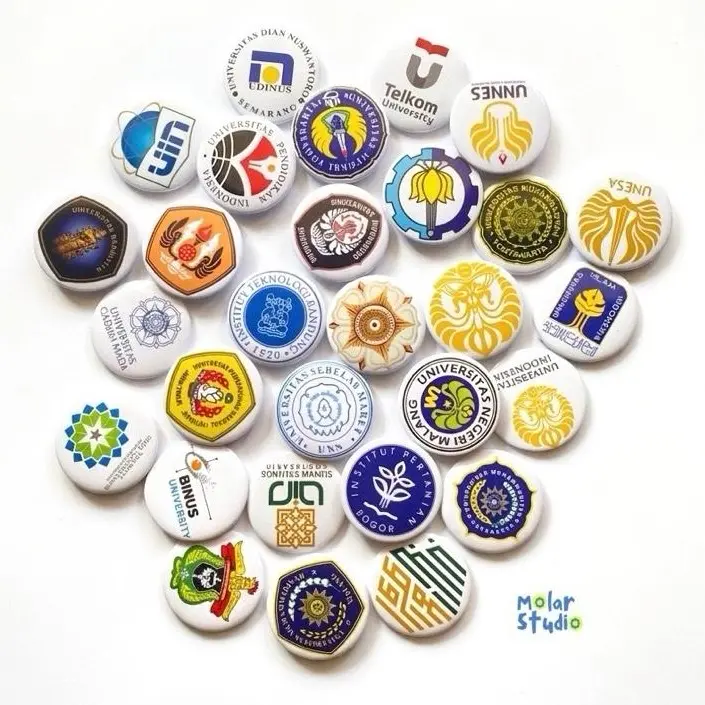PIN BROS Universitas Kampus Favorit Pin Tas Pin logo Pin Custom Aksesoris Souvenir Univ Kampus Lengkap Mahasiswa Se-Indonesia Ukuran 44mm-Premium Quality