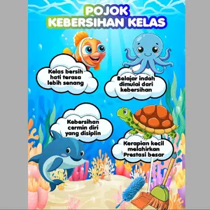 POSTER POJOK KEBERSIHAN 100X75 Bahan Banner Glowing