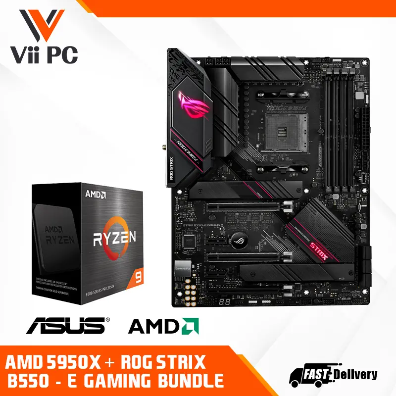 ASUS  ROG Strix B550-E Gaming and AMD Ryzen 5950x Processor Bundle