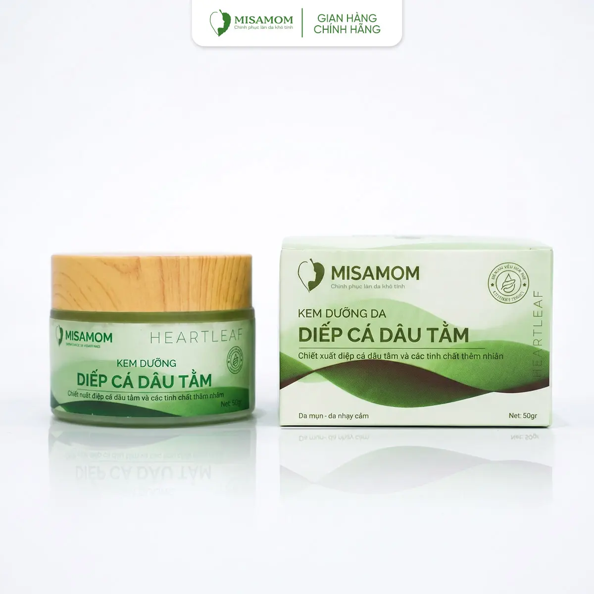 Kem Diếp Cá Dâu Tằm Misamom  50g - Hỗ Trợ Giảm Mụn, Cấp Ẩm, Mờ Thâm Sạm, Làm Đều Màu Da - Mỹ Phẩm Thiên Nhiên Cho Mọi Loại Da