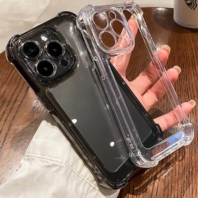 Ốp Lưng iPhone TPU Silicon Mềm 4 Góc Cao Cấp, Chống Sốc, Bảo Vệ Camera 2 Màu Basic Đơn Giản pk026