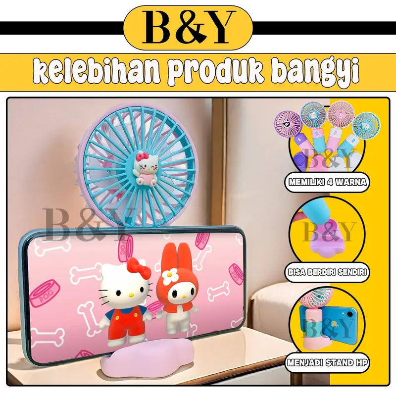 Kipas Angin Portable SANRIO USB Fan Mini 4