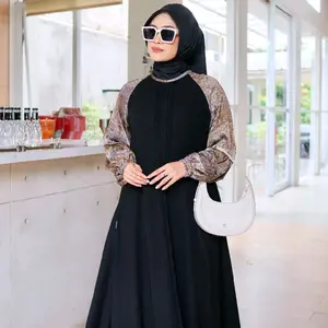 gamis darby/dnl Ruxury all new polos motif di tangan.bahan original jetblack premium