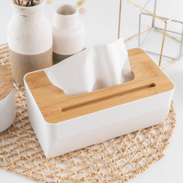RUMAUMA Wood Tissue Box With Smartphone Holder - Kotak Tissue Kayu 3