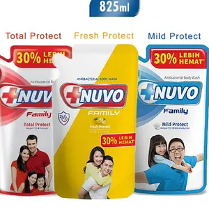 Nuvo Family Sabun Mandi Cair Mild Protect Biru Pouch 800Ml