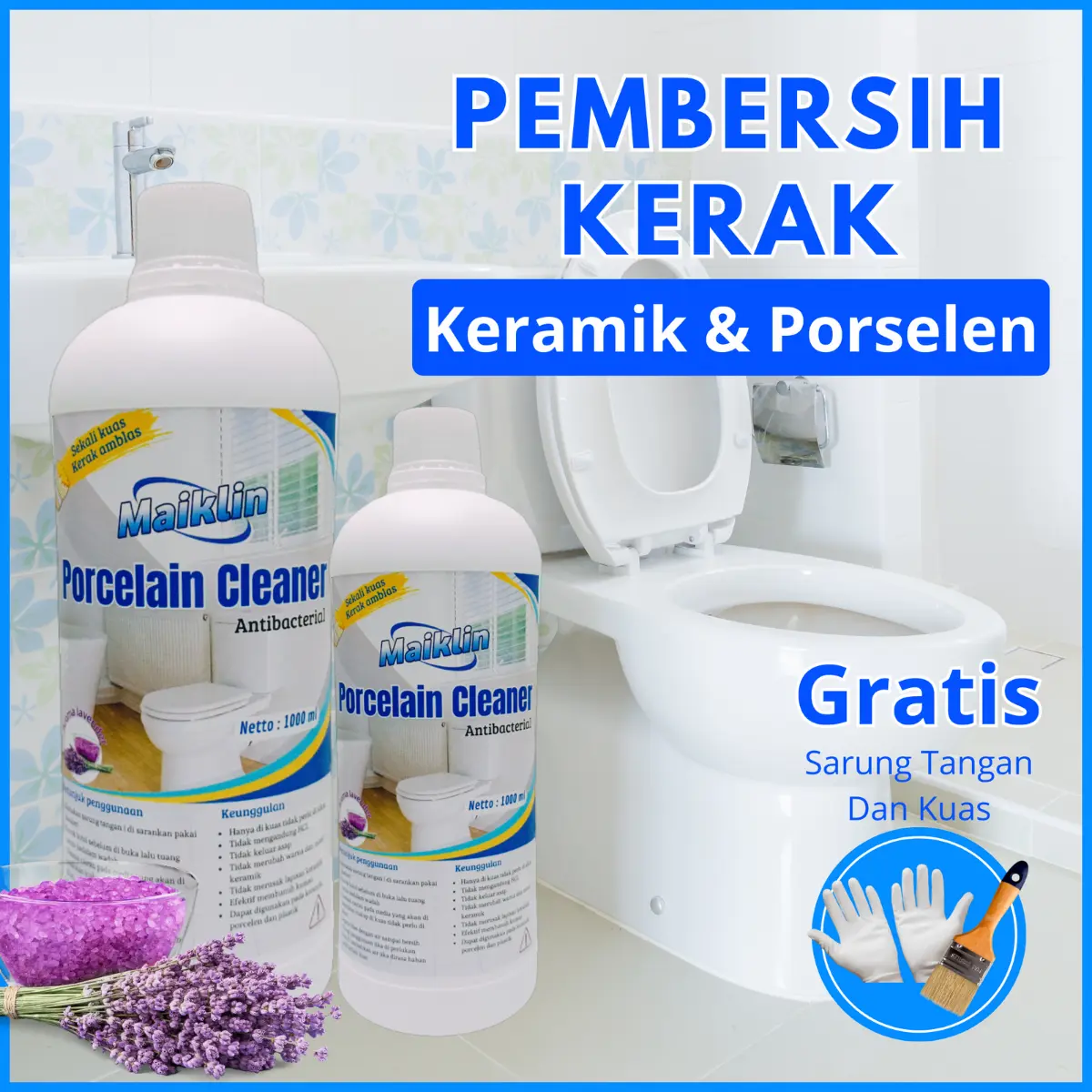 Cairan Pembersih Kerak Kamar Mandi Toilet Keramik Porselen dan stainles Ampuh 1000 ML