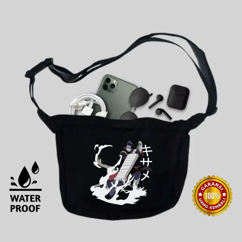 Tas selempang canvas pria distro anime naruto tas slempang mini murah sling bag waterproof keren 3