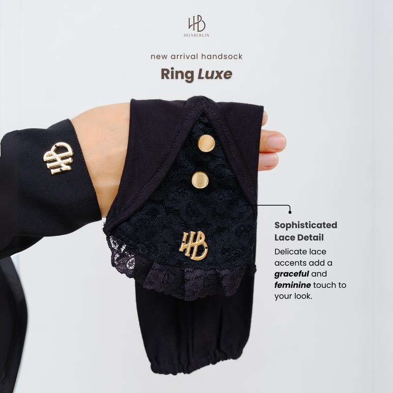 HIJABERLIN - Handsock Ring Luxe I Sarung Tangan Sholat, Manset Cincin Tangan, Aksesoris Haji & Umroh 4