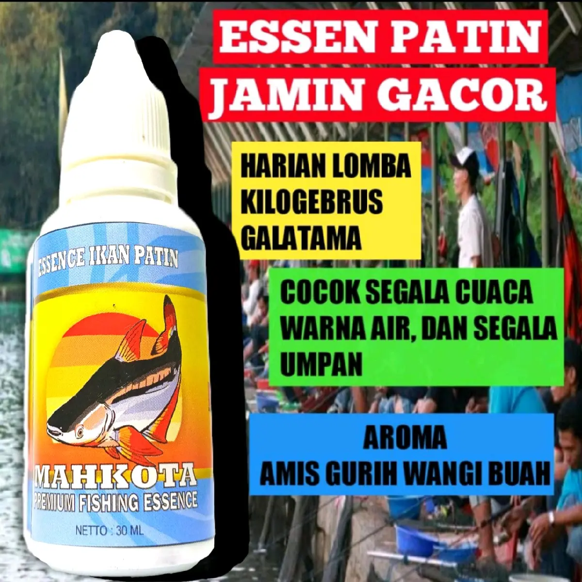Essen Ikan Patin 30 ml Amis Wangi Gurih Media Umpan Pelet  Aci Harian lomba patin Mancing