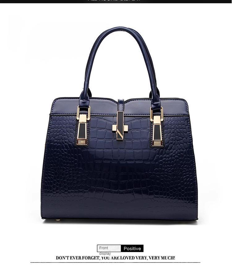 Product Introduction of Women's bag 2023 new spring and summer patent leather light-faced styling bag shoulder messenger bag Japanese and Korean version of the crocodile handbag 14