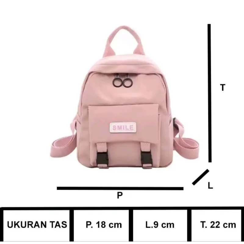 TAS RANSEL SMILE PUNGGUNG WANITA MINI - Tas Sekolah BackPack 5