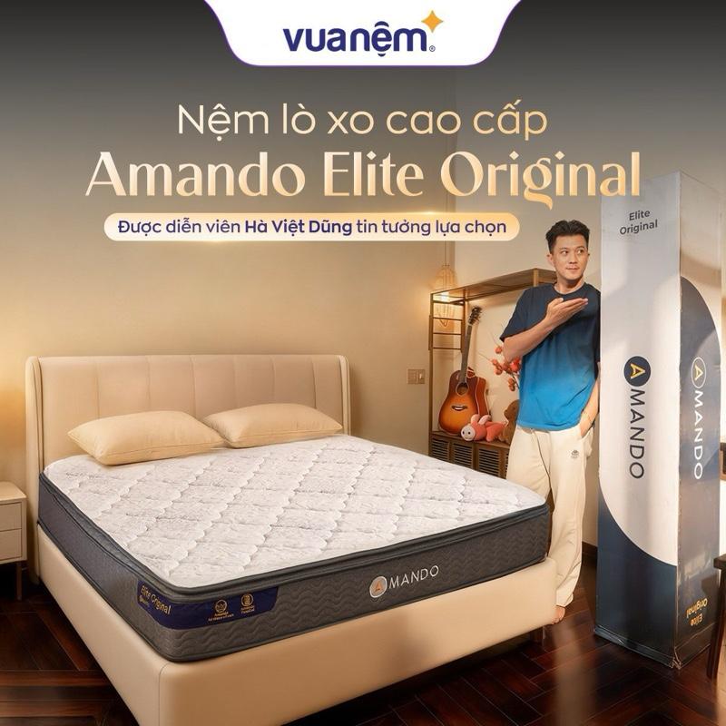 Nệm lò xo khách sạn Amando Elite Original 23cm VUA NỆM - Đàn hồi chống rung hạn chế vi khuẩn bảo hành 10 năm lò xo nệm lò túi độc lập đệm hút chân không
