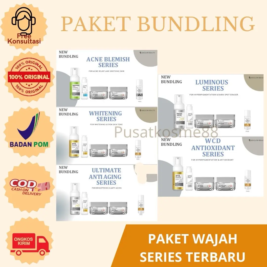 [KEMASAN TERBARU] PAKET SKINCARE BUNDLING ISI 5 FREE TAS RANTAI