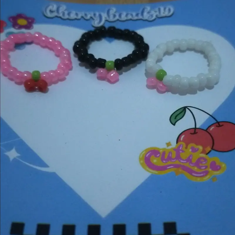Cincin cherry manik/cincin cherry/ cincin manik murah/Cincin unik lucu/cincin 3
