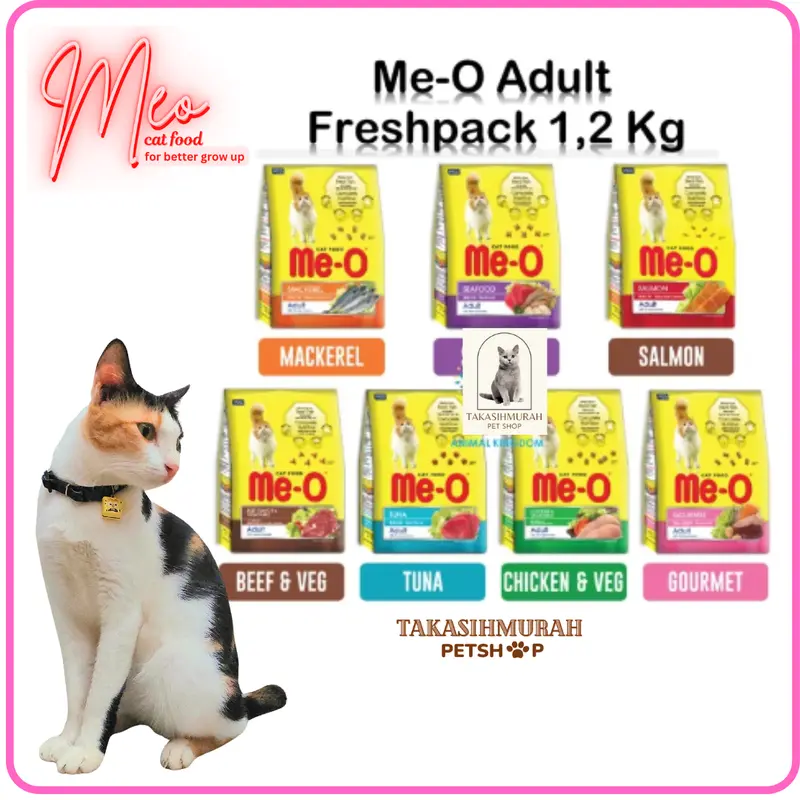 Me-o meo freshpack 1.1 persian adult / kiten persian / kitten ocean fish / meo  tuna mackarel salmon beef chicken vegetableetable gourmrnt ,meo repack 1kg 2