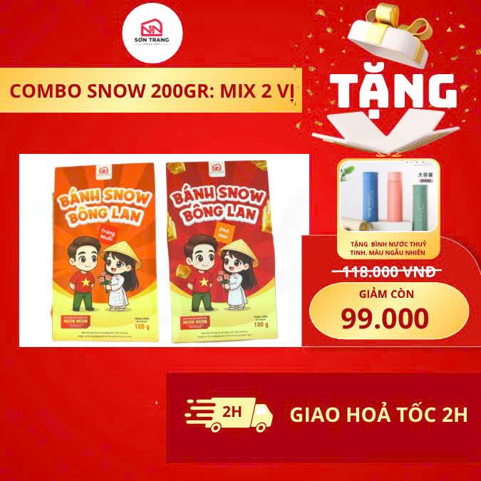   A10   COMBO 200GR  100gr Snow Bông Lan Trứng Muối  8-9 bánh  + 100gr Snow Phô Mai Chà Bông  8-9 bánh  Đồ Ăn Vặt SNACK Food Thức Ăn Bánh Quy 