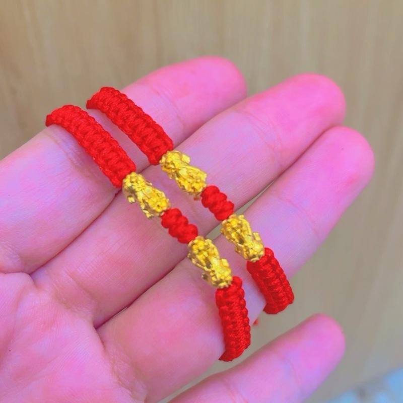 Phụ kiện vòng tay chỉ đỏ phối 2 tỳ hưu V24k Hoàn Khắc