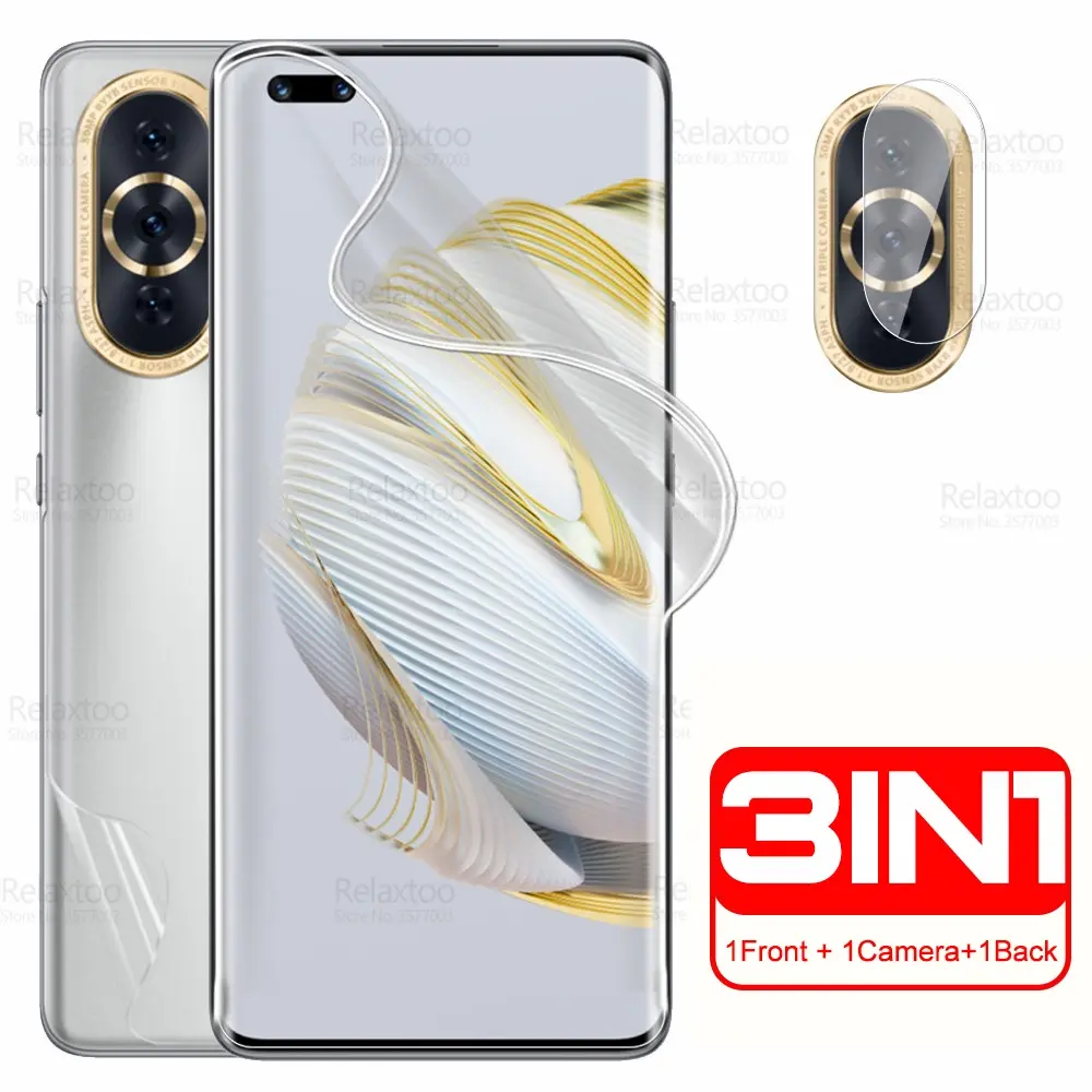 3 in 1 Hydrogel Film For Huawei Nova 10 Pro SE 10SE 10Pro Nova10 Nova10Pro Nova10SE Full Cover Front & Back Soft TPU Screen Protector Hydrogel Film Camera Lens Film