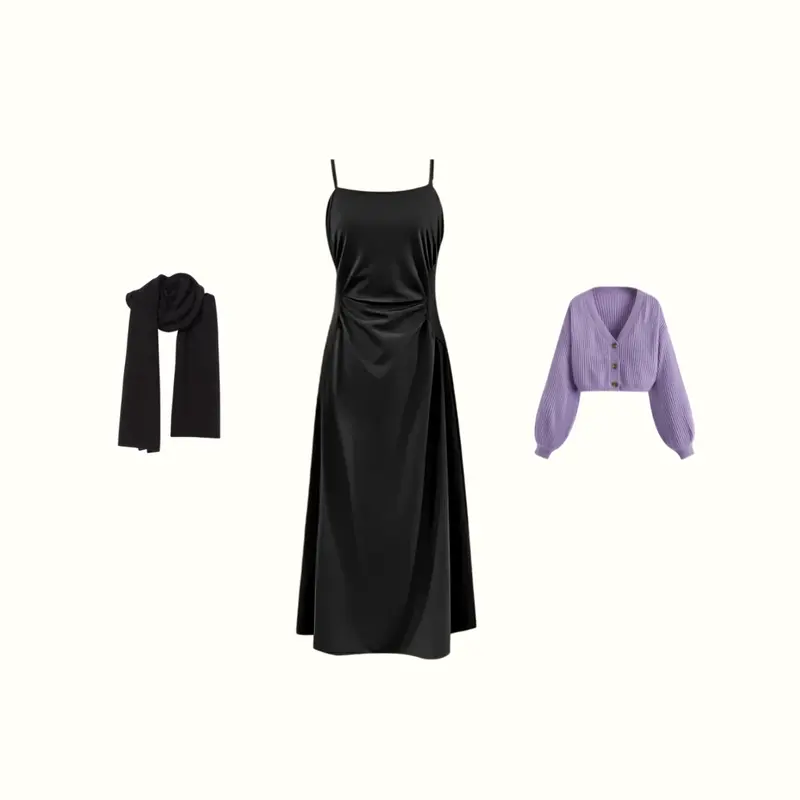 Setelan Dress Sweater Wanita Kekinian ( Hijab + Cardigan + Dress ) Ootd Hijab Casual - CL26 Remaja Dewasa Panjang Casual Simple Ceruty Fit Muslim Nyaman Satin Baju Gamis Kondangan Linen Cantik Celana Pesta 3