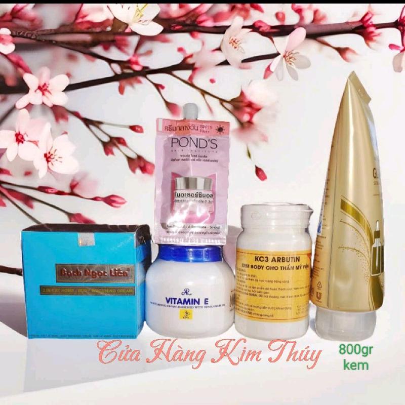 [5 Món ] Bộ Sản Phẩm Kem Trộn Bạch Ngọc Liên Xanh Bộ ~ 850gr kem hỗ trợ dưỡng trắng da Kem Dưỡng Trắng Body Dưỡng Body Dưỡng Da Body Làm Đẹp Da Nữ Women