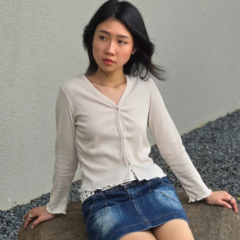 Lexy Fashion - Ruka Knit Cardigan Outer Wanita Korea Jepang Kardigan Rajut Korean Style Cardi Top Tangan Panjang atasan 3