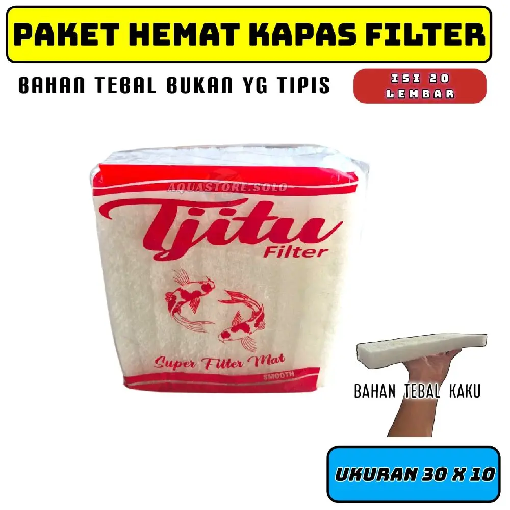 PAKET HEMAT KAPAS FILTER AKUARIUM ISI 20 LEMBAR BAHAN TEBAL