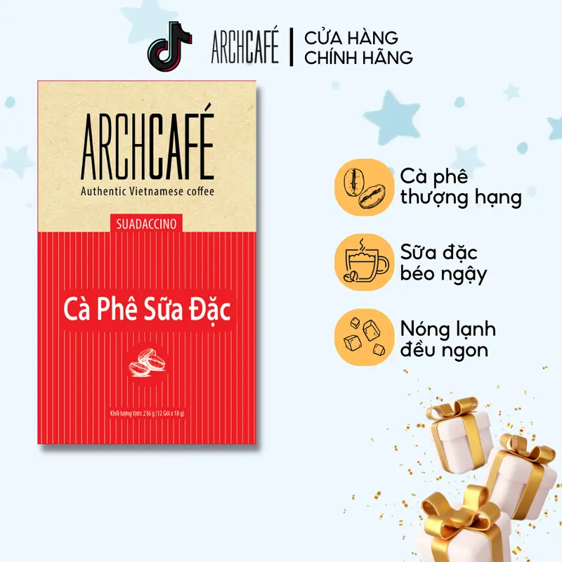 Cà phê Sữa đặc Archcafe - Condensed milk coffee- Cà phê hoà tan (12 gói x 18g) 0