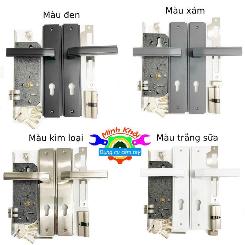  khoá cửa tay gạt hợp kim ,Bosca mã 44i .có 4 màu  cơ bảng .lắp được cho sắt 4x8 ,3x9,5x10  nhôm hệ 1000 ,cửa gỗ dày từ 3,5-5cm . sử dụng thân khoá lơn 85mm   dùng lắp cửa chính và cửa phòng 