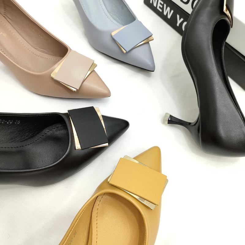 Simoncelli Sepatu Wanita Heels 5 Cm Sepatu Kerja Kuliah Kondangan Heels Kerja Pesta Hitam Khaki Elegant Import PHC98-JU Shoes 6