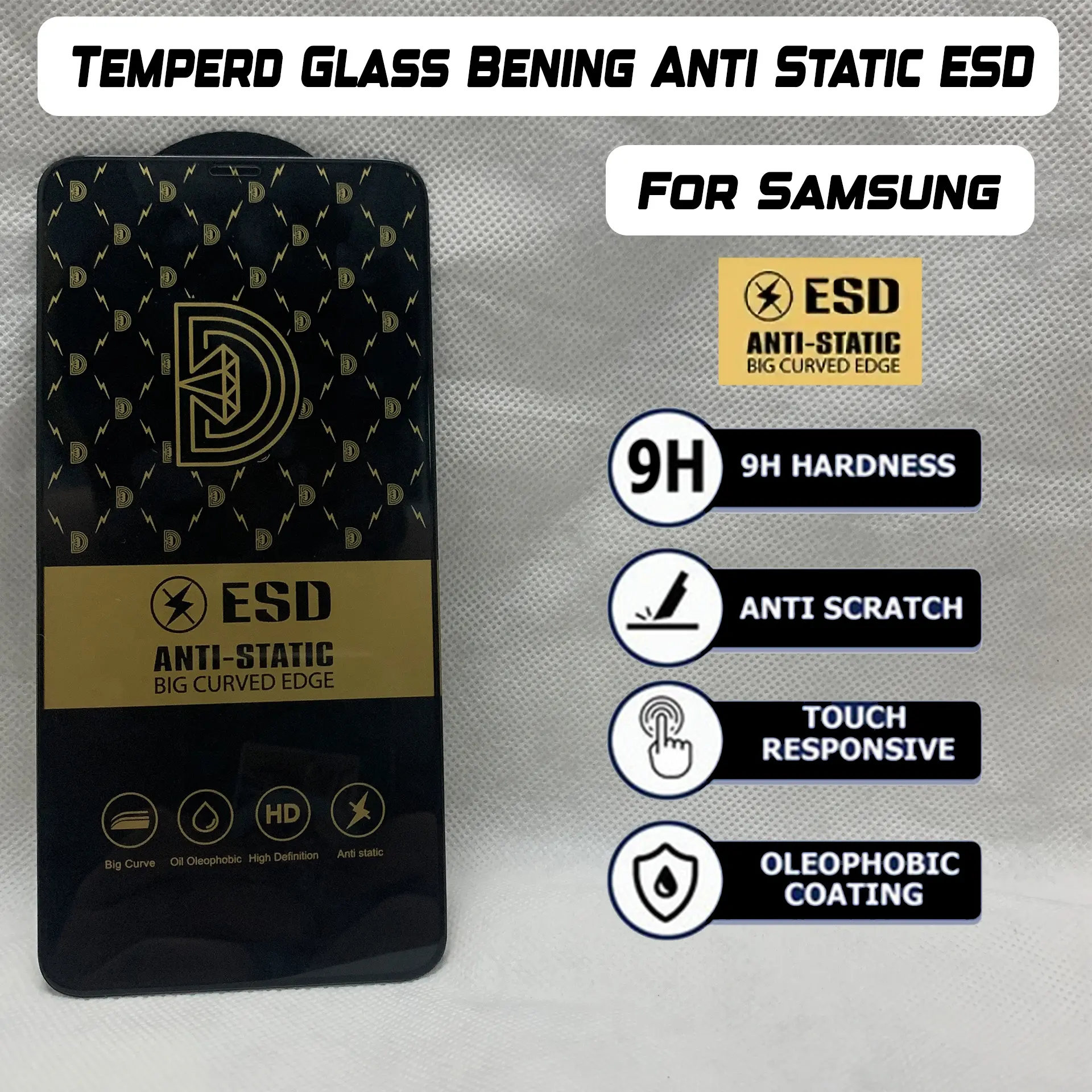 Tempered Glass Kaca Bening For Samsung Series ESD Anti Static Pelindung Layar HP Cover Layar Anti Gores Tebal Kaca Temperd Glass