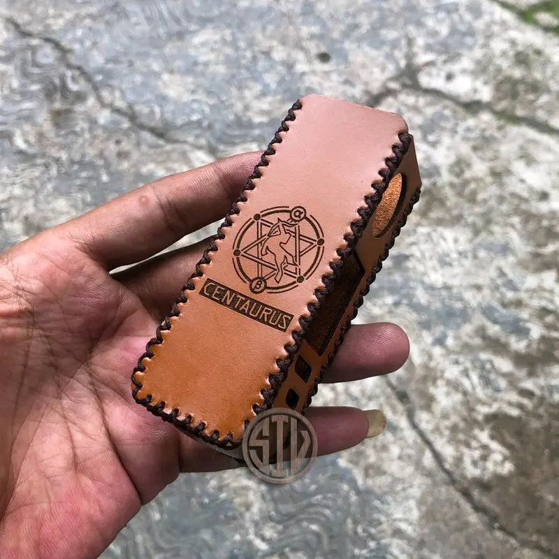 Sleeve Case Centa M100 Kulit Coklat Muda Polos Logo 0