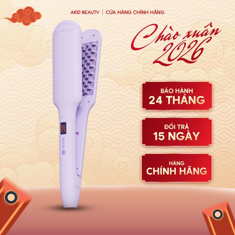  Máy Dập Phồng Chân Tóc AKIO BEAUTY Có ION Âm Dập Xù 19 Mức Nhiệt Màn Hình LED Thông Minh Bảo Vệ Tóc Không Hư Tổn 