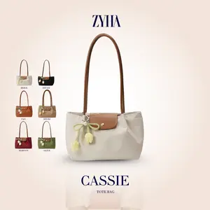 CASSIE - Tote Bag Elegan Multifungsi, Bahan Premium dengan Aksen Kulit Tas Wanita