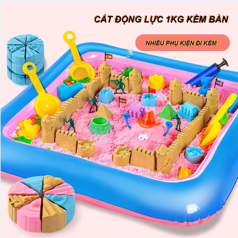 Combo 3kg cát động lực TAKACOL có 3 bộ khuôn theo chủ đề, Cát vi sinh không dính tay, không ra màu