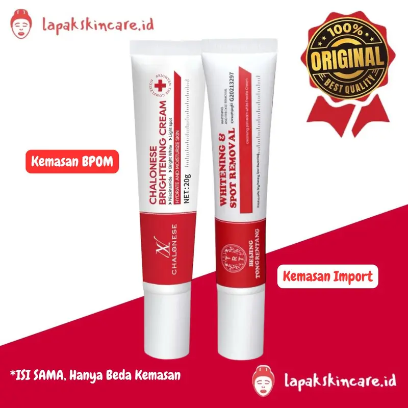 CHALONESE Whitening Cream 20g / Brightening Cream / Krim Penghilang Freckle Flek dan Tanda Penuaan di Wajah 1