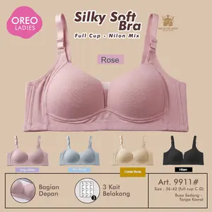 Bra Oreo (promo 1pc 2pc 3pc) Bh 9911 Basic Busa Sedang Tanpa Kawat Cup C Nilon Mix Wanita Dewasa Nyaman Tipis