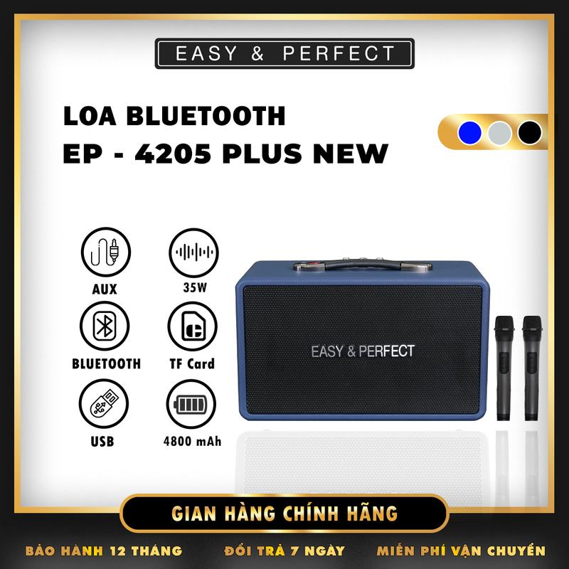 [E&P] Loa karaoke bluetooth EP-4205 PLUS NEW PHIÊN BẢN NÂNG CẤP Kèm 2 Micro Cao Cấp Chống Hú, Hát Karaoke Cực Hay, Quai Da Chắc Chắn, Chính Hãng BH 12 Tháng Nghe Nhạc Củ Loa