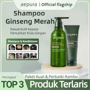 Aepura Shampoo Merah Ginseng 300ml BPOM Memperkuat Akar Rambut Anti Rontok No SLS Conditioner Vitamin Haircare Perawatan Ketombe   Shampoo Penumbuh Rambut   Shampoo Anti Rontok   Mencegah Kerontokan    Untuk Rambut Rontok & Tipis   Formula Alami