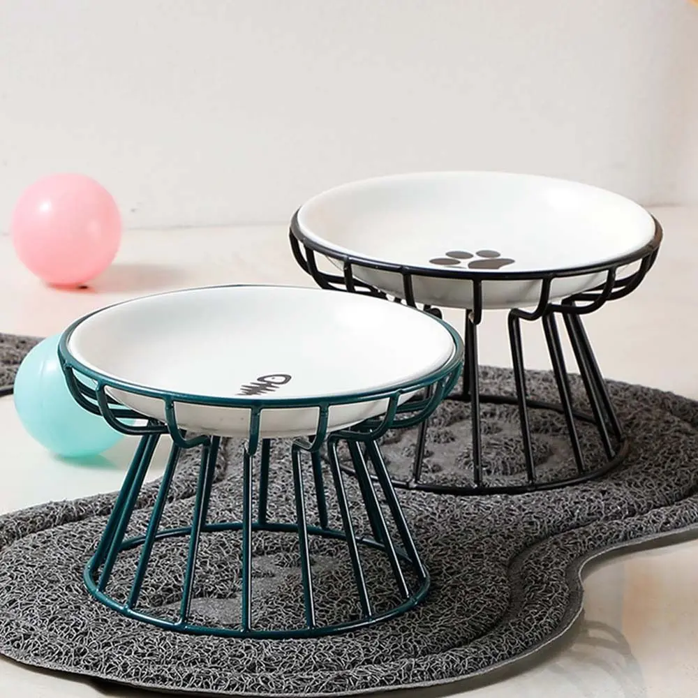 Anti-cervical Spondylosis Nordic Cat Feeder Drinker Snack Canned Plate Elevated Puppy Kitten Pet Feeder Bowl Pet Supplies Cat Food Bowl Water Feeder Container