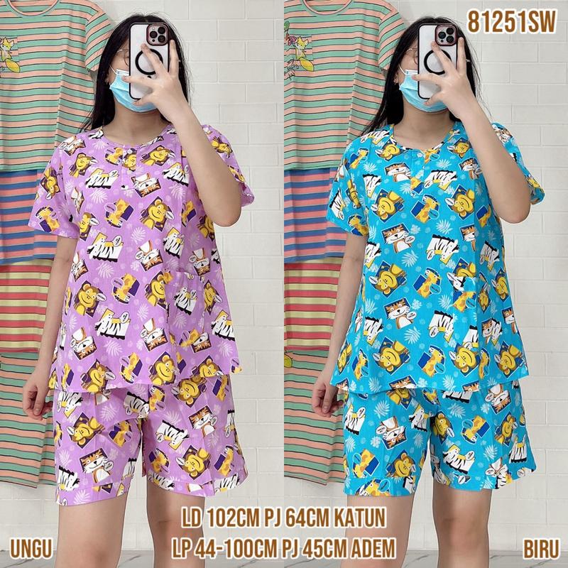 Baju Tidur Merlin HP 18 Standar Setelan Katun Motif karakter  - Bahan Katun Premium 1