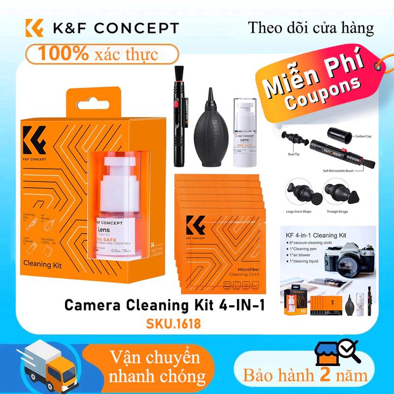 Bộ Vệ Sinh Kính Thiên Văn Ống Kính Máy Ảnh, K & F Concept, 4 trong 1, Bút Làm Sạch Quang Học, Thích Hợp Cho Máy Ảnh Không gương lật Hoặc DSLR APSC Toàn Khung
