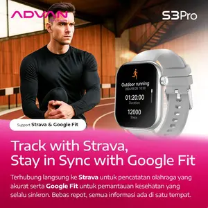 ADVAN Smartwatch S3 Pro 2.01” Metal Body 100+ Sports Modes Smart AI Assistant Wireless Bluetooth Call 5ATM Waterproof Support Strava One Click Health | ONE-Net