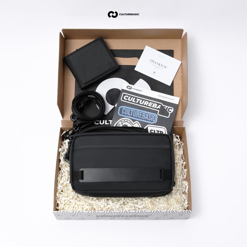Culture Basic | All Waistbag/Clutchbag Bundling Include Soft Box ( Waistbag/Clutchbag + Dompet + Soft Box ) Tas Selempang Pinggang Pria | Handbag Waterproof 5