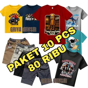 PROMO HEMAT...!! SETELAN ANAK COWOK/CEWEK 80 RIBU DAPAT 10 PCS USIA 2-12 TAHUN BAHAN KATUN CHINO COWO