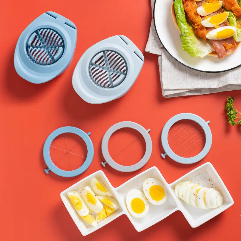 Creative Japanese Egg Cutter Kitchen Three-in-One Egg Slicer Household Stainless Steel Wire Flower-Shaped Eggs Splitter