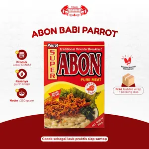 Dua Putra Tanjung Abon Babi Super Parrot 200gr Lauk Praktis Tanpa Pengawet Non Halal