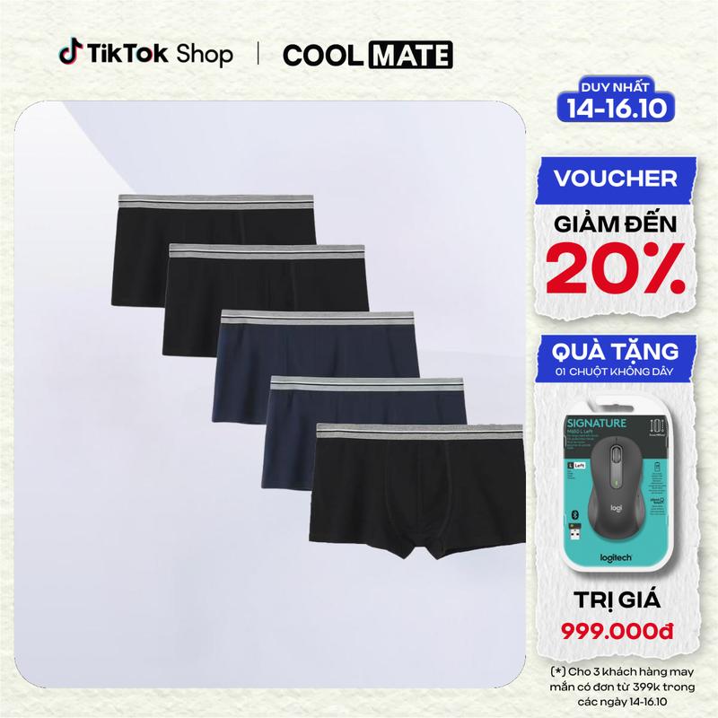 [Outlet Không đổi trả] Pack 5 Quần lót nam Trunk Cotton Basics - Coolmate