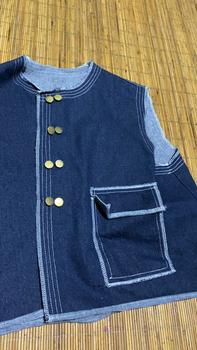 Product Review of NUZI - Haein Vest Jeans Premium Kemeja Rompi Outer Wanita Atasan Oversized Woman Import Korean Style Shirt Stripe Sleveless from T**n 1