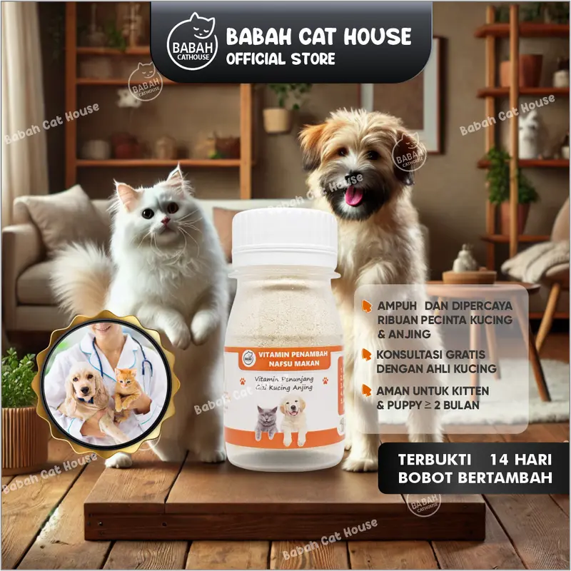 VITAMIN GEMUK Kucing Penambah Nafsu Makan Anjing Obat Penggemuk Untuk Fitamin Anak Cat Kitten Hamil Dan Vit Adult Menyusui BabahCatHouse Supplemen  Suplemen Badan Ampuh Murah 1