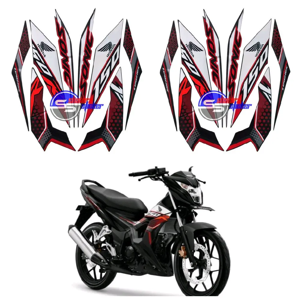 Striping Stiker Motor Honda Sonic 150R 2019 Hitam Fullset Motorcycle